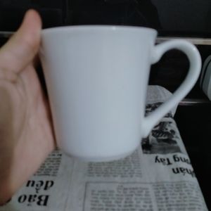 White mug for coffee and tea